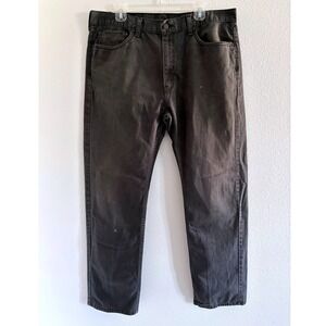 Levis 505 Jeans Mens 38x32 Regular Fit‎ Mid Rise Black Wash Denim Classic